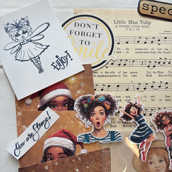 25 Piece ALL THE GIRLS Goodie Bag Supplies Junk Journal Scrapbook Card Making - Picture 4 of 5